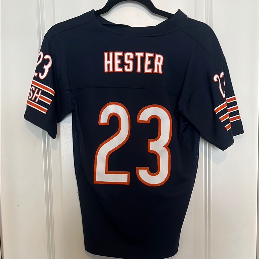 Navy Football Jersey with Orange Accents